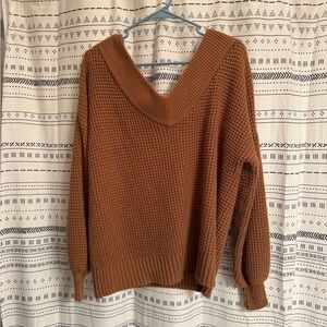 Zenana Outfitters Warm Tan V-Neck Sweater